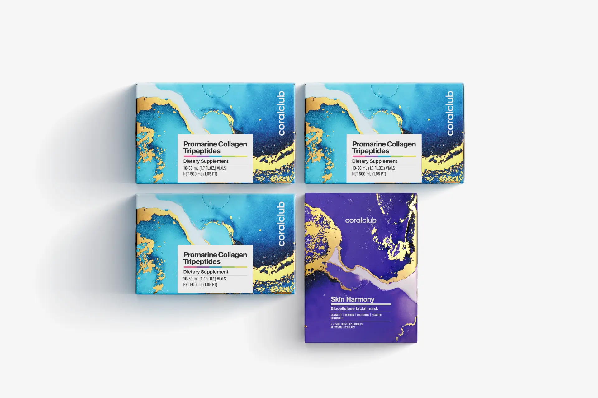Promarine Collagen Tripeptides Set (1-month course) & Skin Harmony Biocellulose Facial Mask (5 sachets)